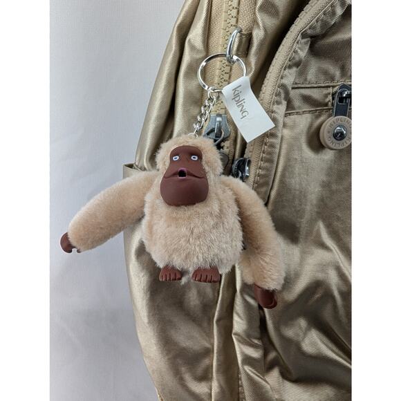 NWT Kipling Seoul Extra Large Metallic 17" Laptop Backpack in Starry Gold - Picture 9 of 10